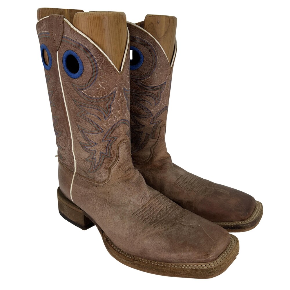 Justin Boots Mens Size 10.5D Bent Rail Caddo Leather Western Square Toe BR744